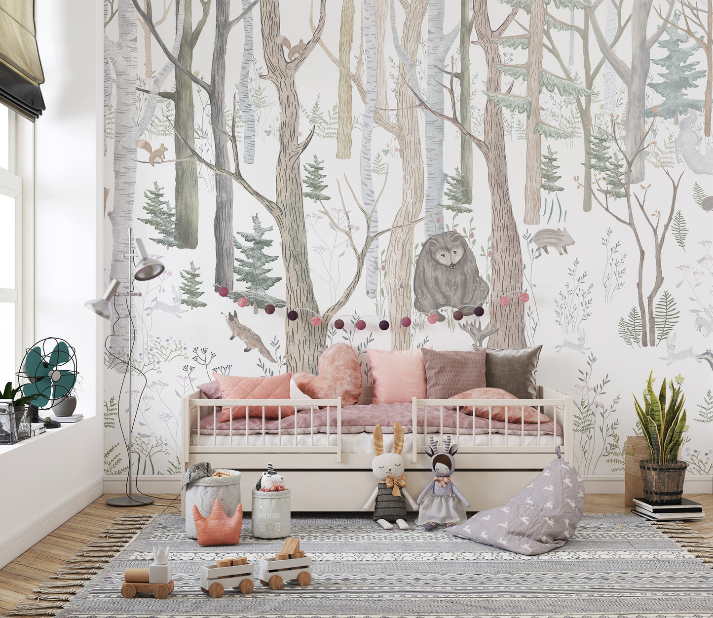 Create a playful vibe with Animals Nursery Mural