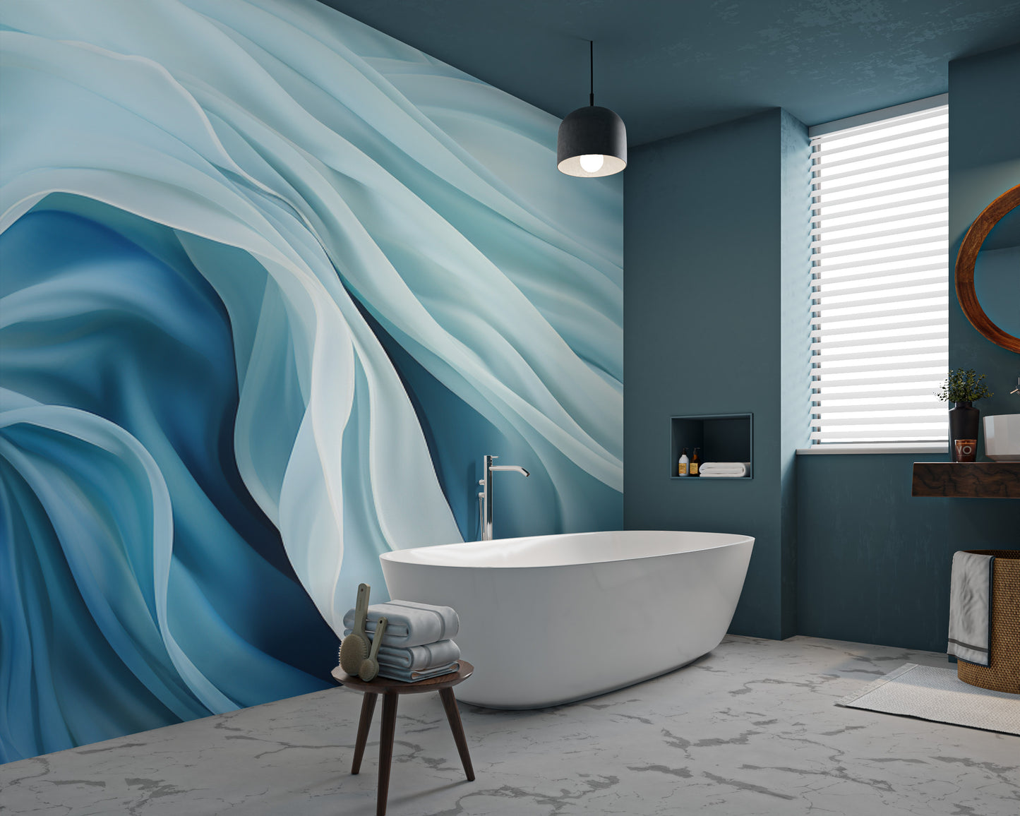 Ocean-inspired abstract wallpaper with silky texture
