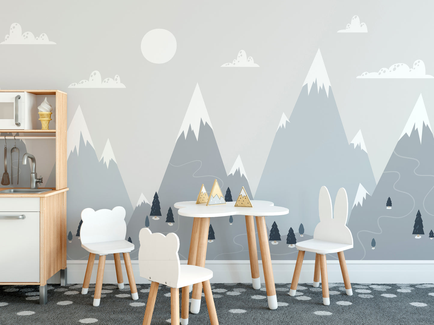 Scandinavian-inspired alpine charm wallpaper
