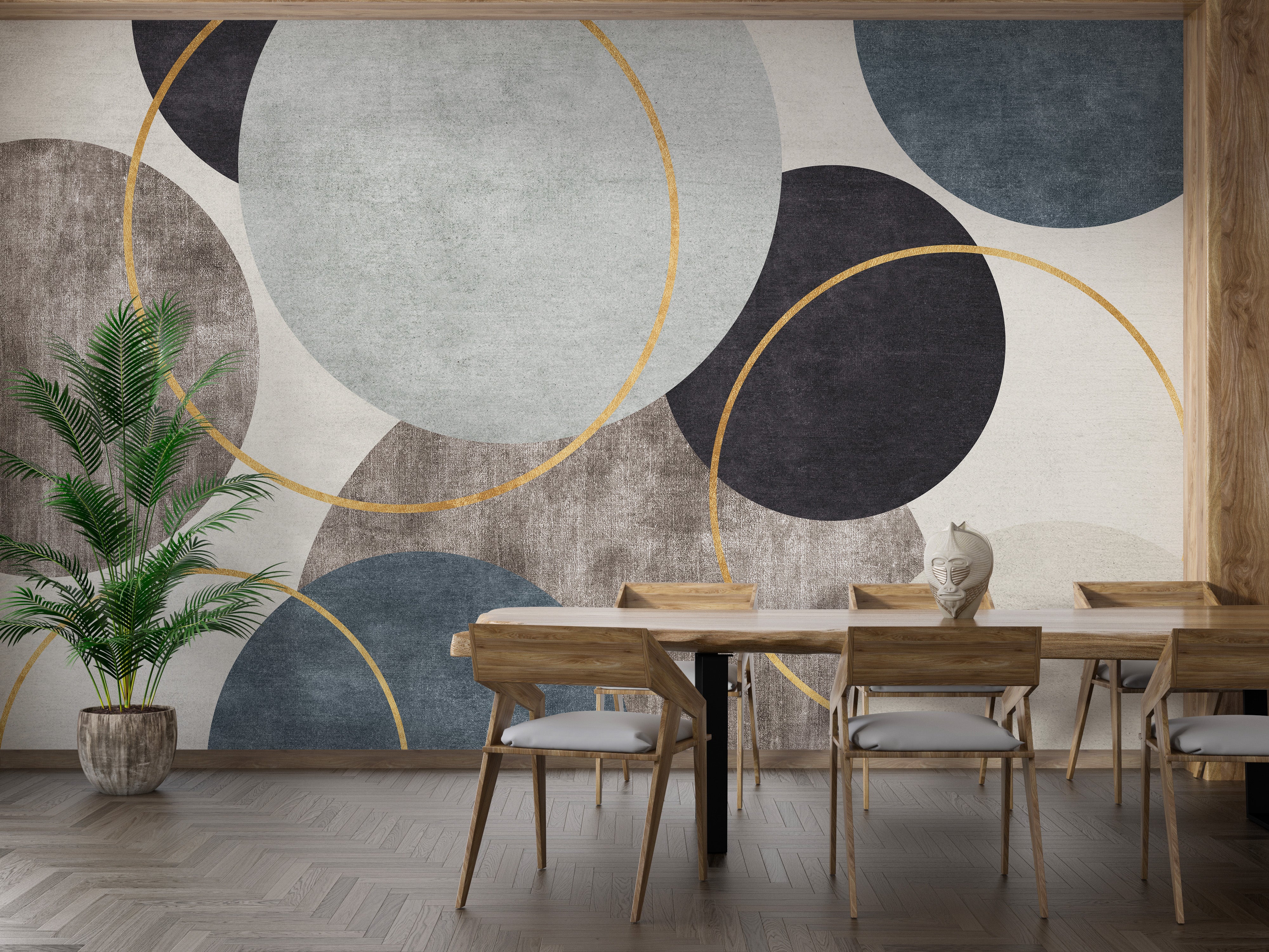 Stylish geometric circle wallpaper for modern walls
