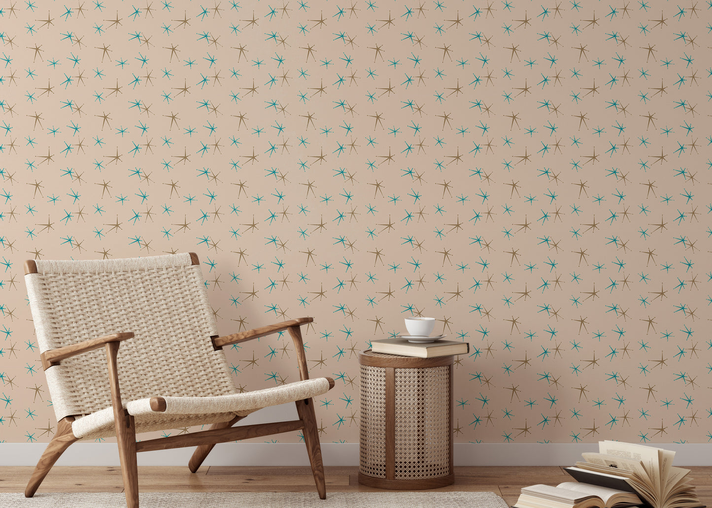 Old Snow Fleck Illustration Atomic Vintage Wallpaper