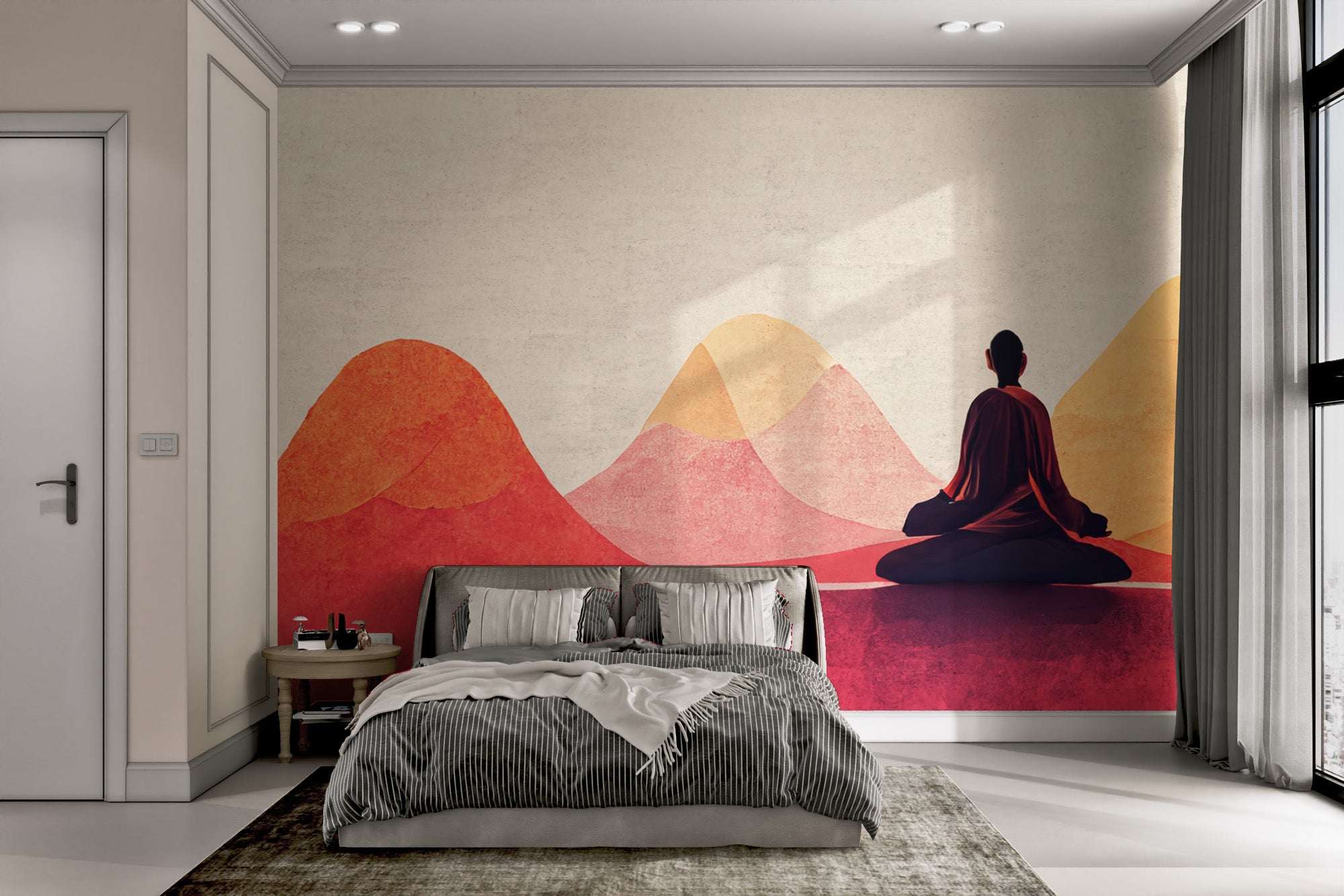 Tranquility-inspired mural for meditation enthusiasts