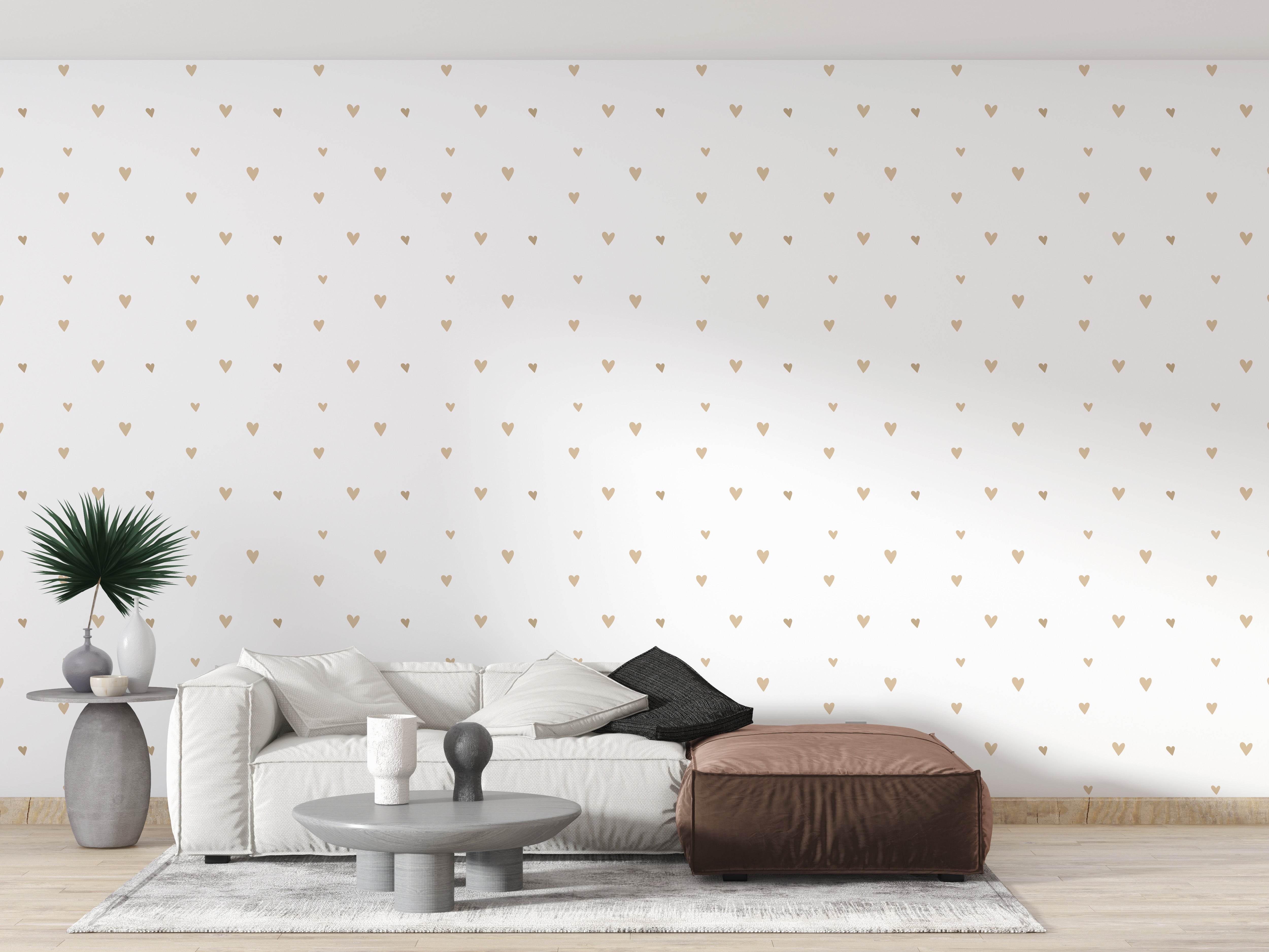 Subtle gold hearts wallpaper with elegance
