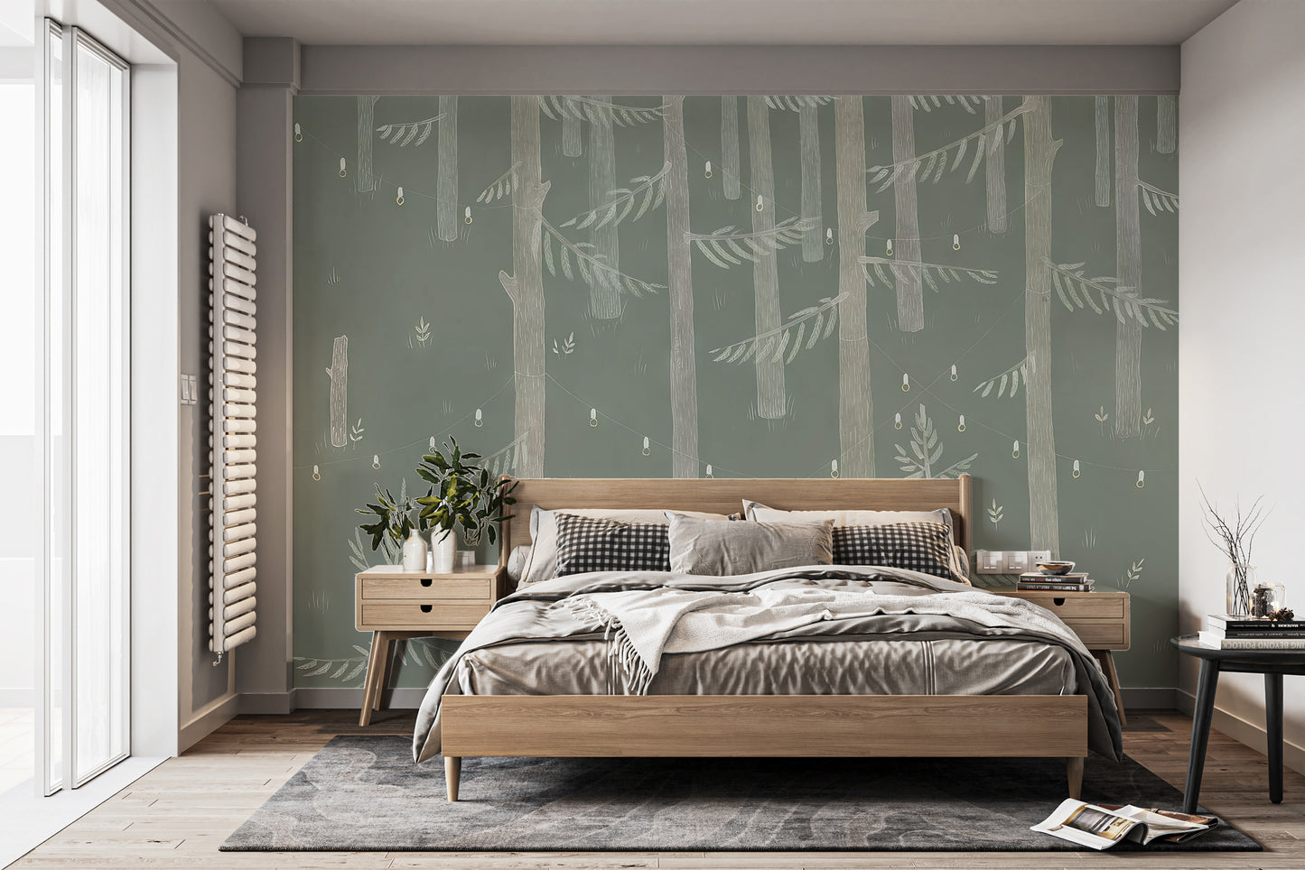 Forest lights peel-off mural for magical wall accents