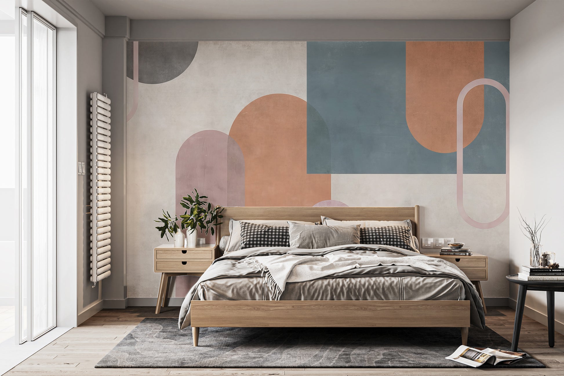 Artistic geometric shape wallpaper for creative wall accents