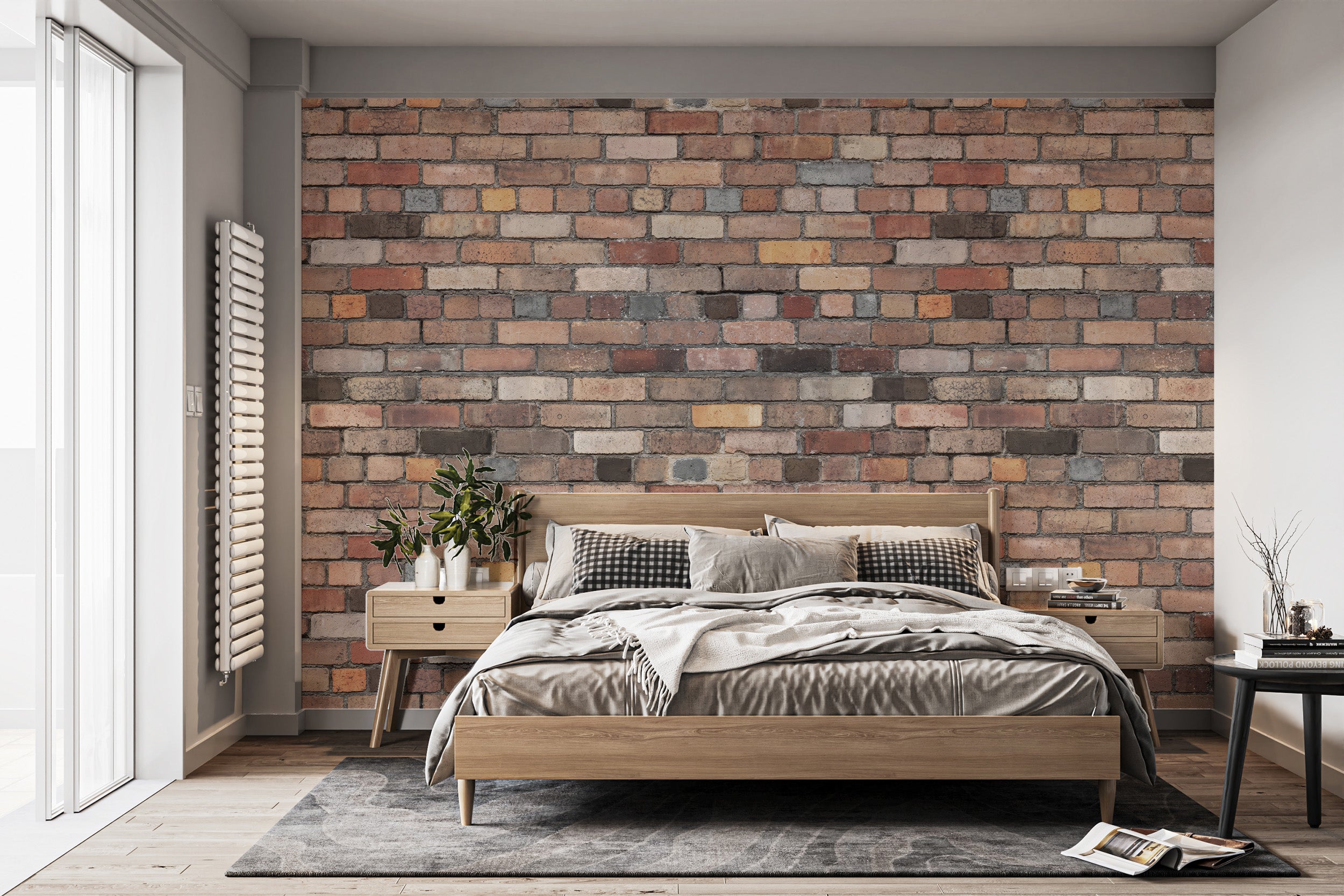 Removable vintage brick wallpaper for timeless interiors