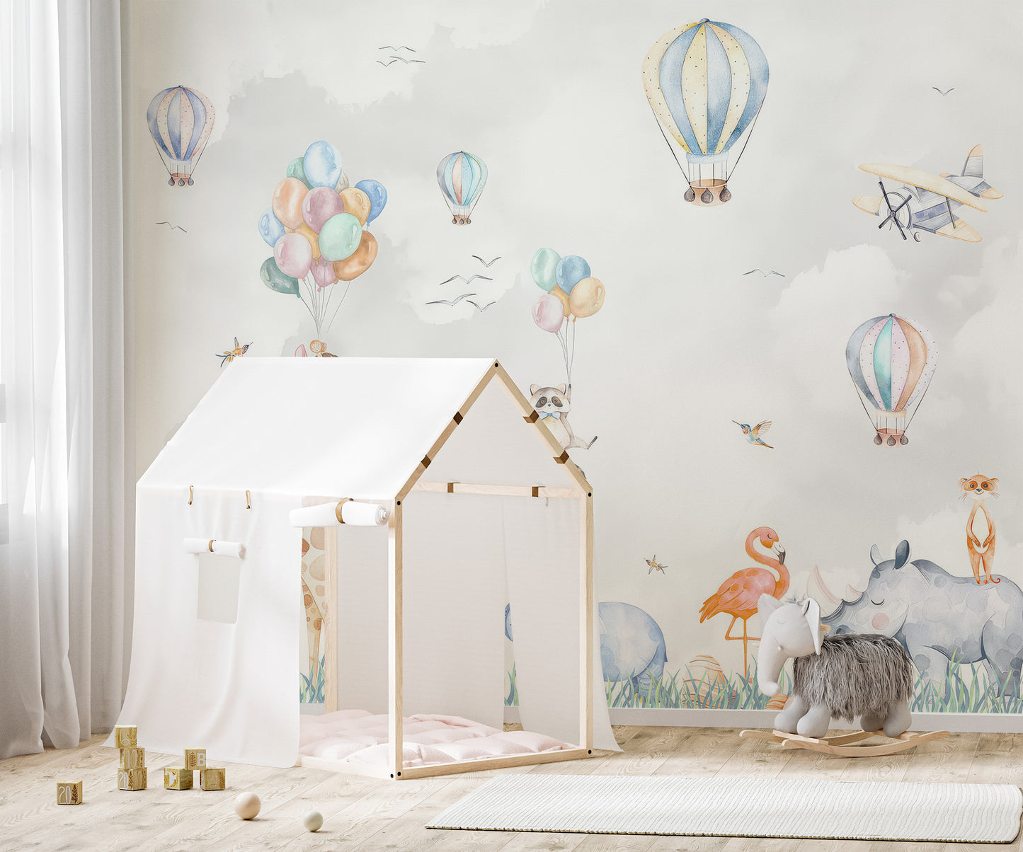 Animal Party Adventure Wall Mural for adventurous spaces
