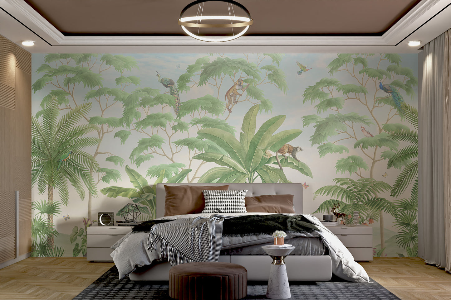 Tropical Jungle Wildlife Mural