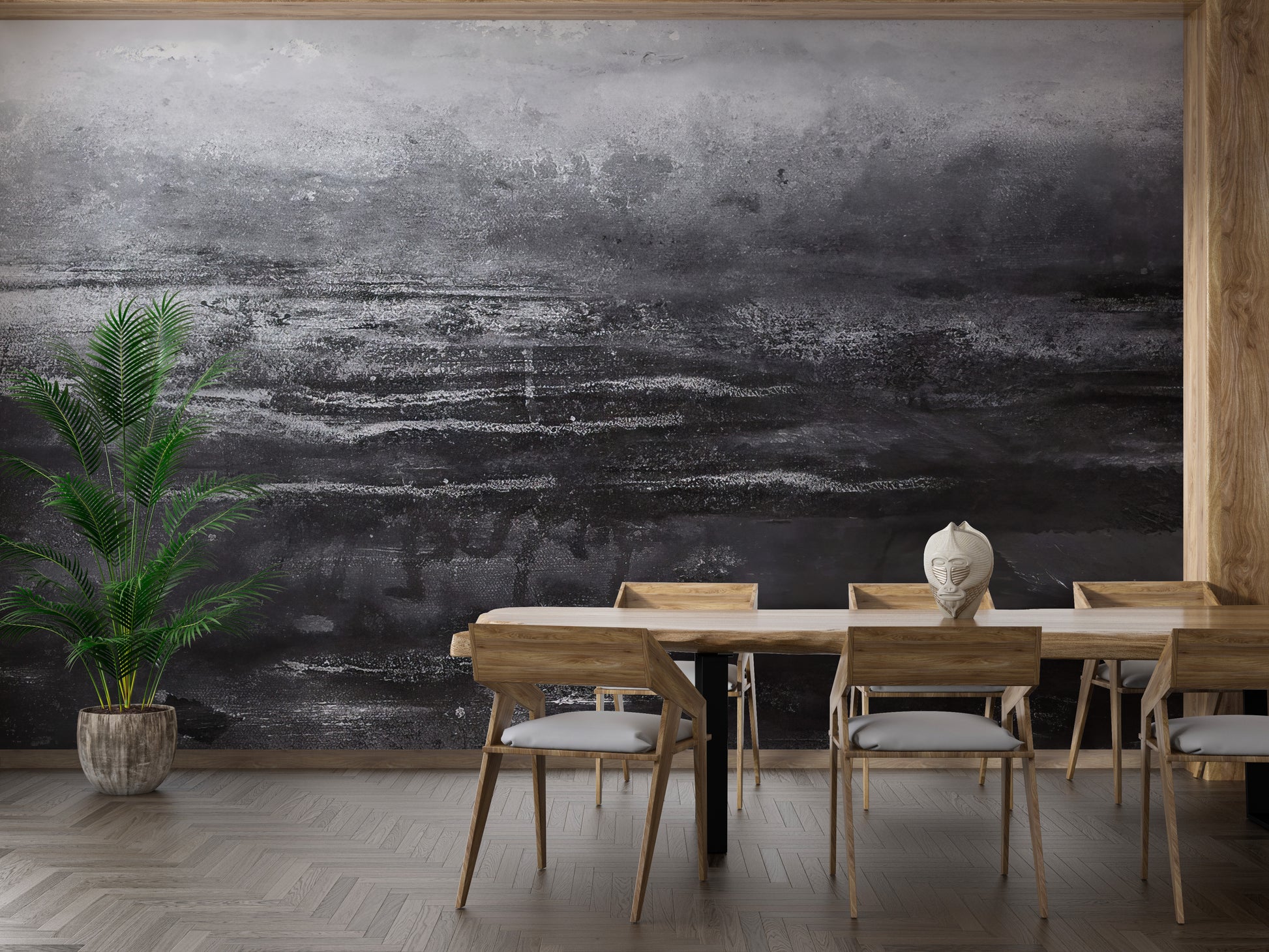 Bold Dark Grunge Wall Mural with raw, textured design