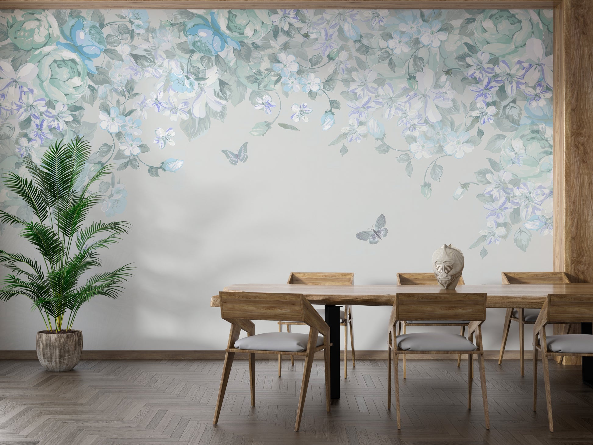 Brighten your space with a Whimsical Butterfly Meadow Mural