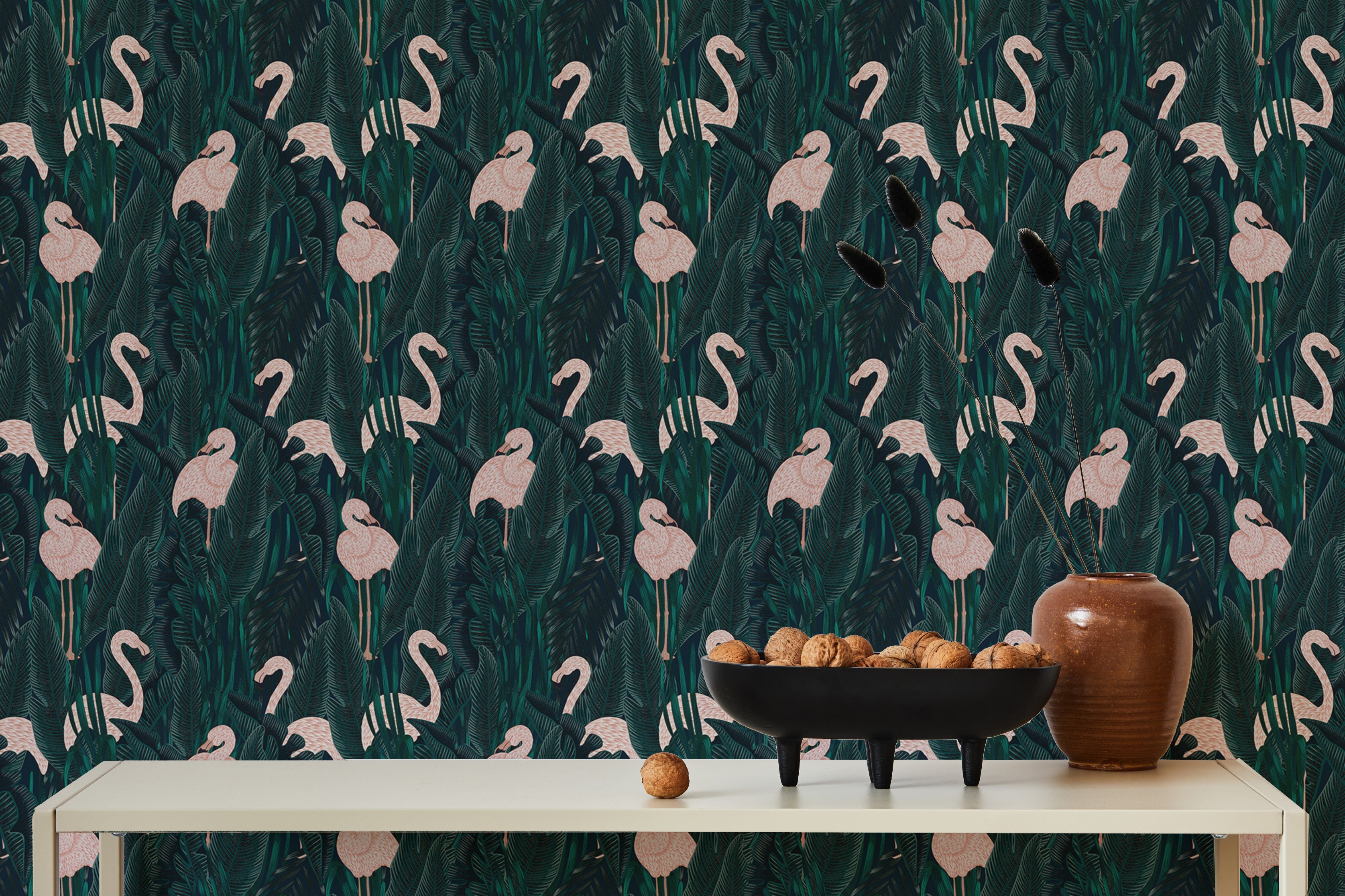 Pink flamingo design for rich and vibrant wall decor