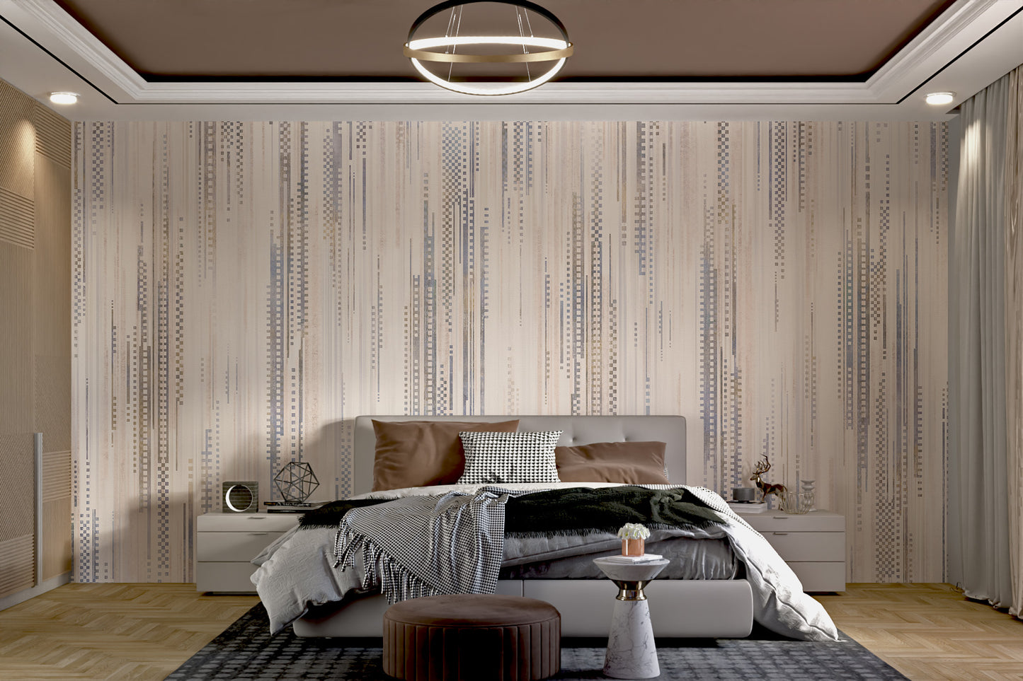 Neutral Vertical Line Pattern Wallpaper