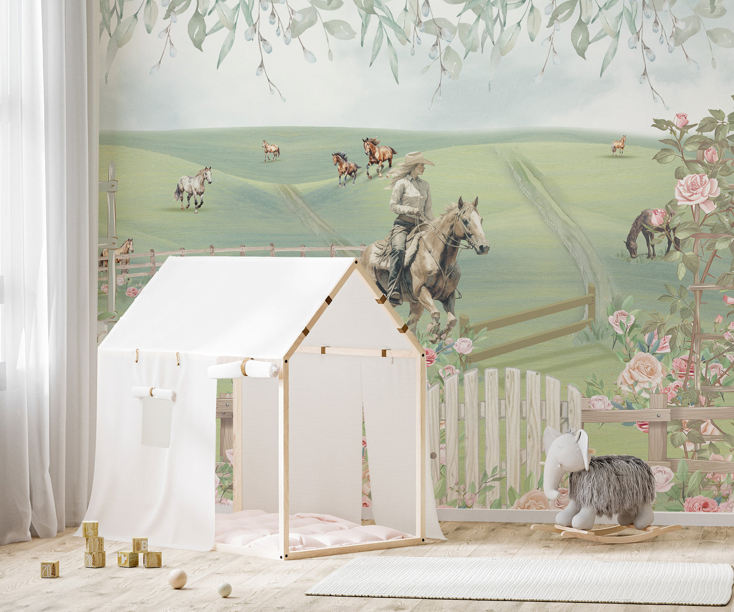 Horse Riding Adventure Wall Mural for a daring look