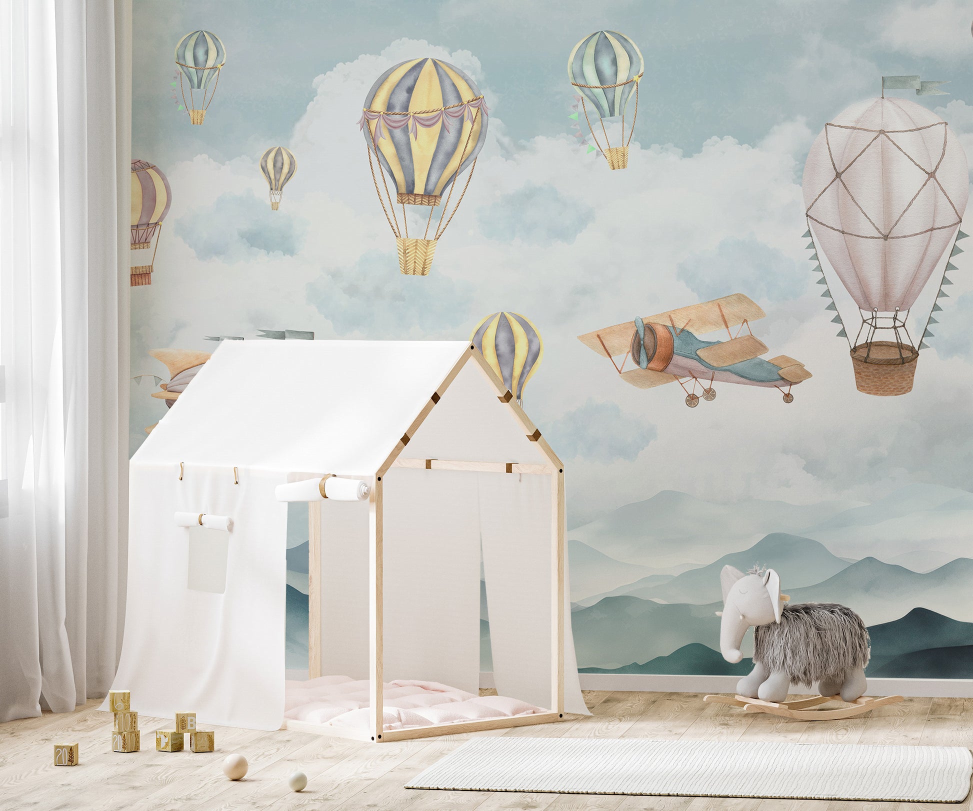 Hot Air Balloon Wallpaper Mural for uplifting spaces