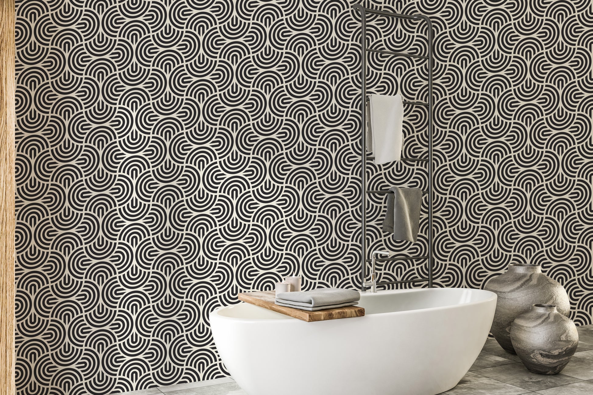 Stylish Chinese spiral wallpaper walls



