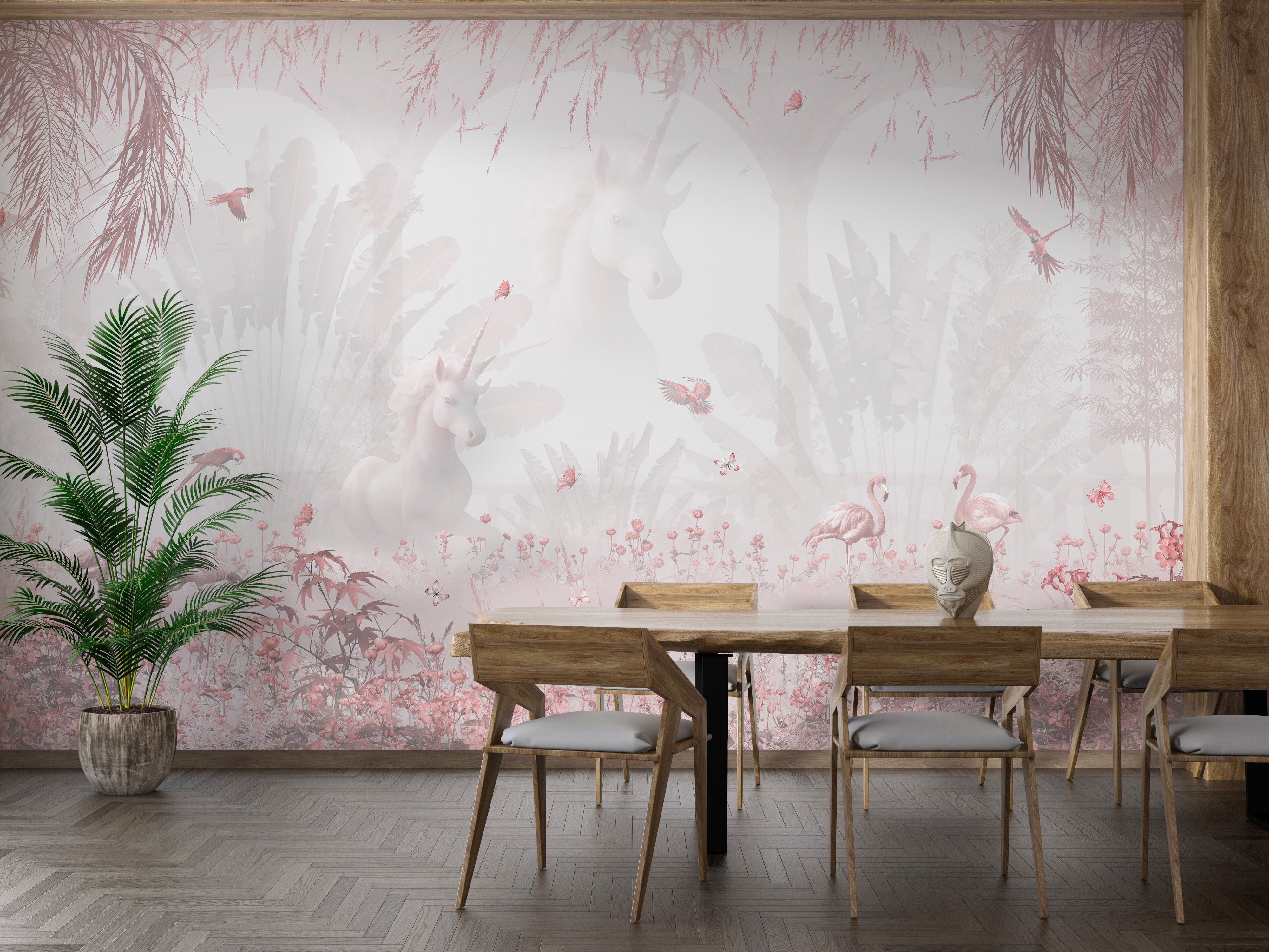 Pink Waterfall Dream Wall Mural for a peaceful escape