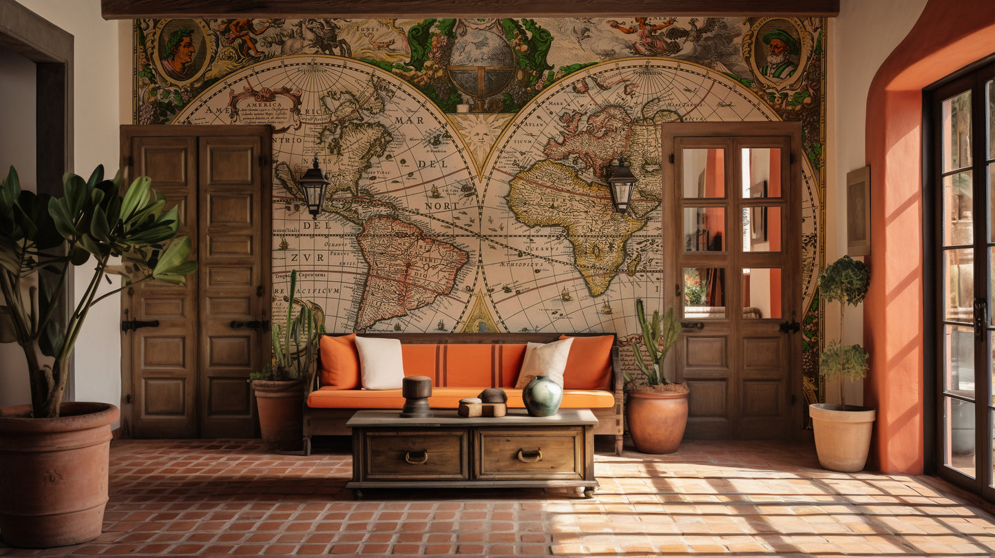 Vintage Old World Map Wallpaper