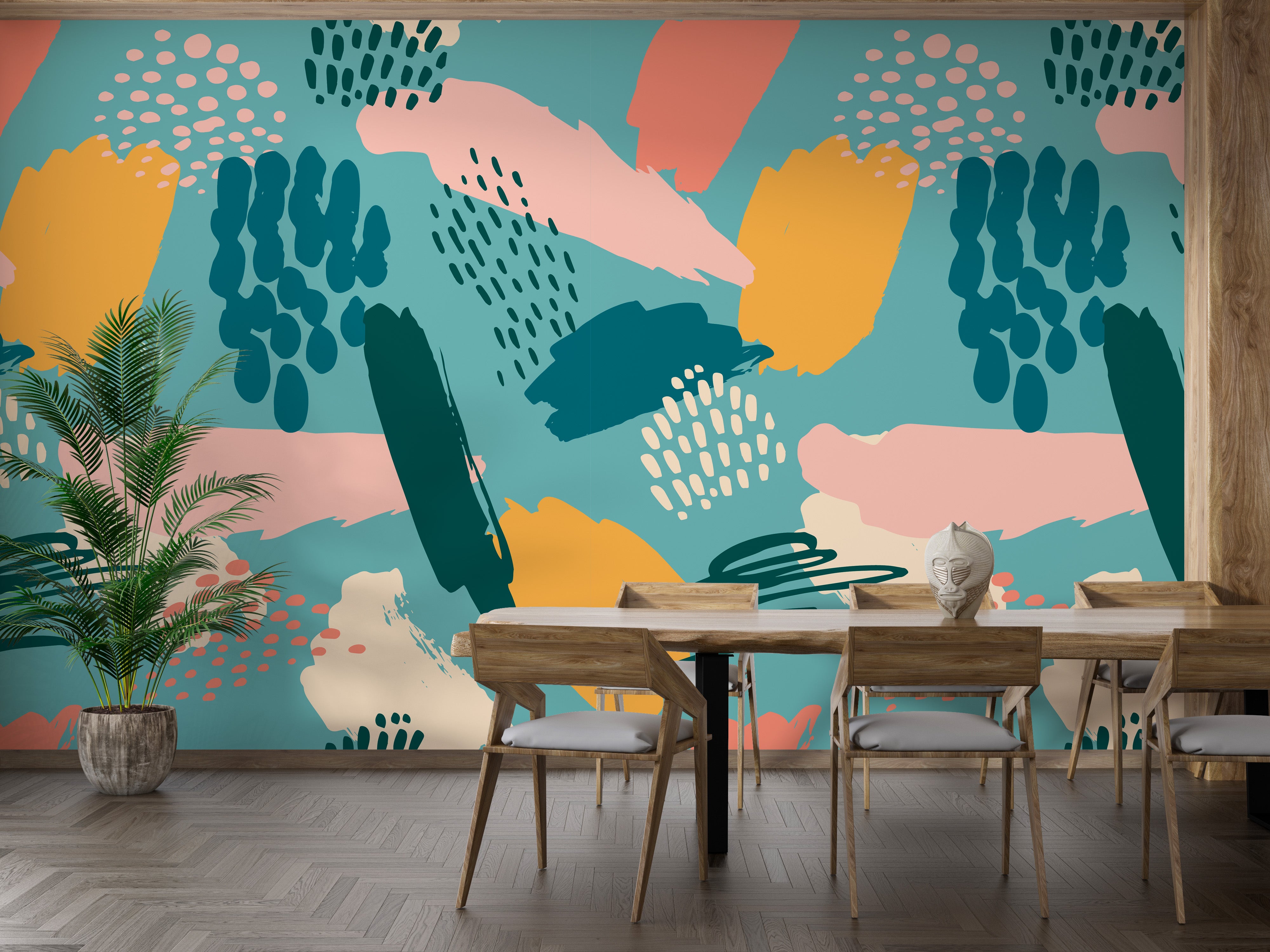 Bright seamless multicolor wall mural
