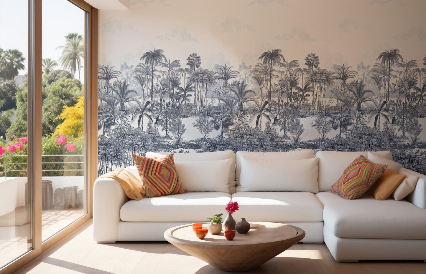 Tropical Forest Blue Wallpaper For Walls