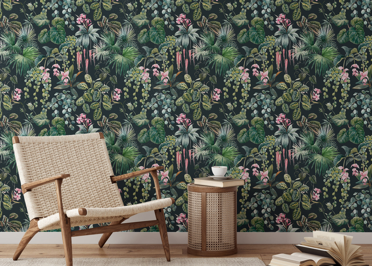 Tropical Pattern Jungle Flower Wallpaper