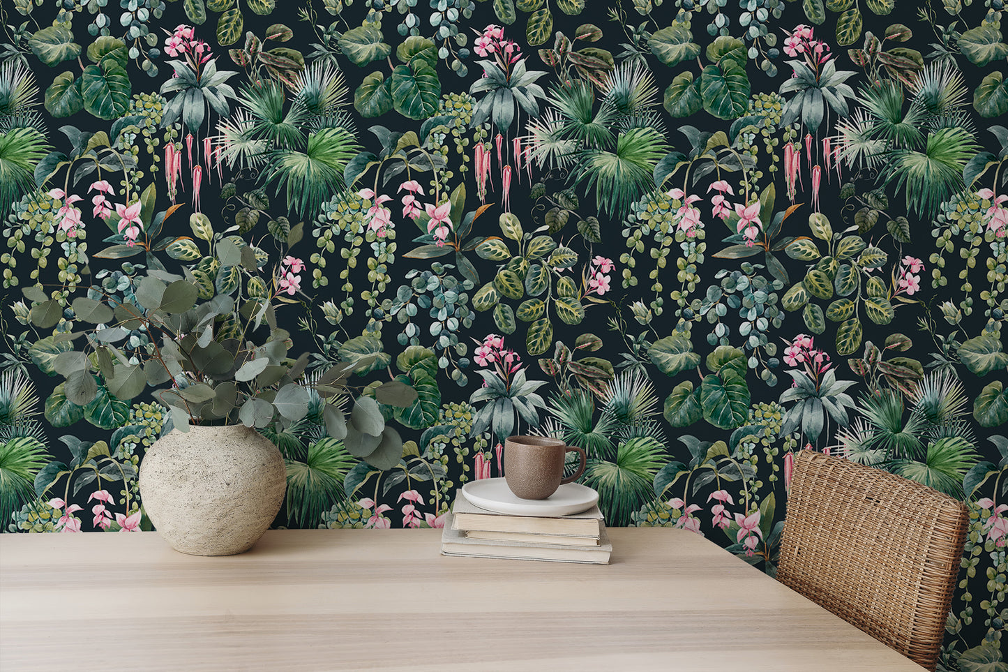 Tropical Pattern Jungle Flower Wallpaper