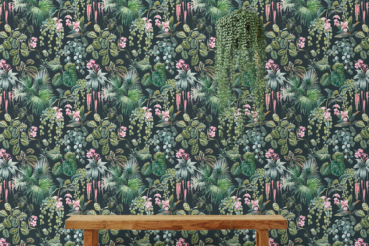 Tropical Pattern Jungle Flower Wallpaper