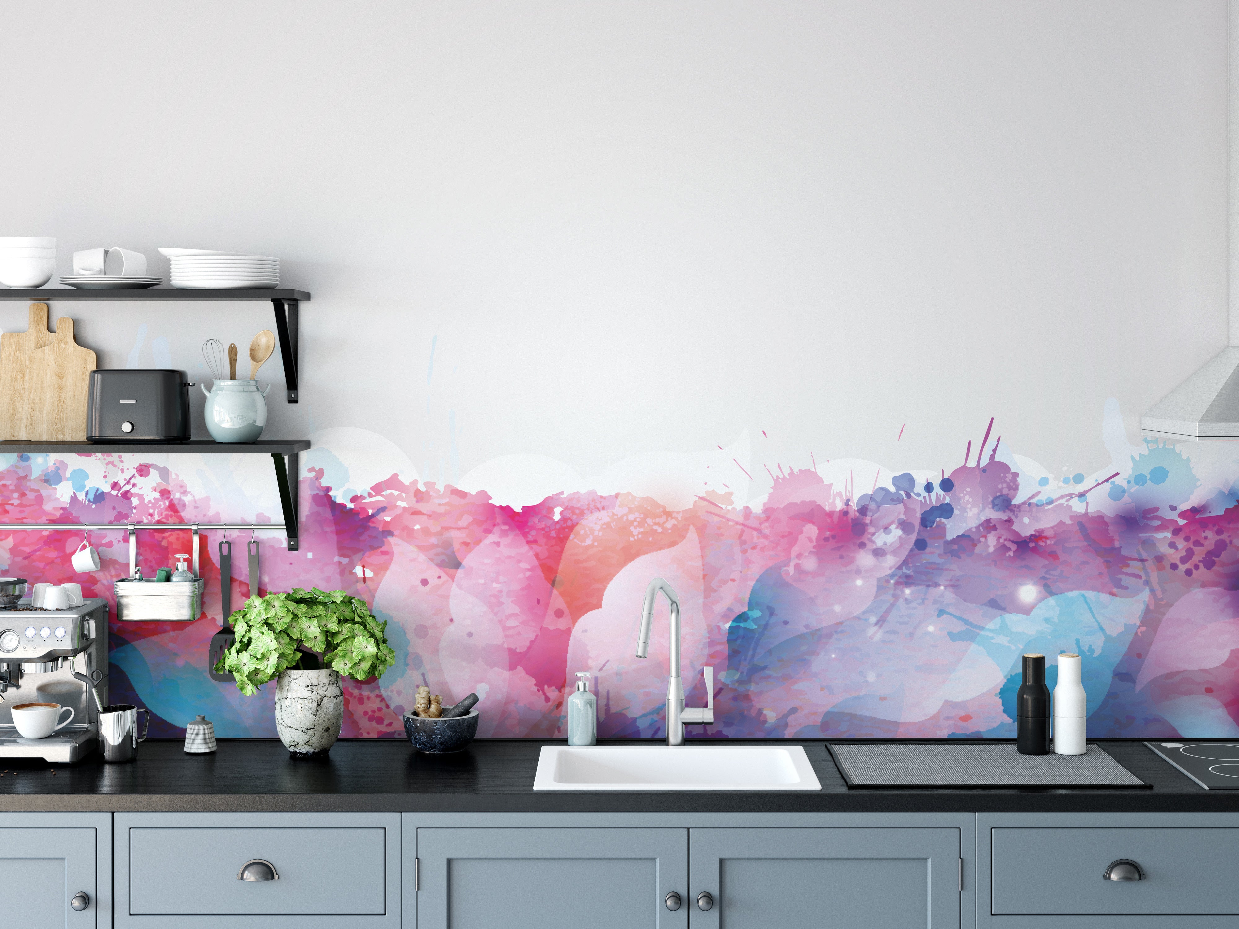 Abstract multi brushstroke wallpaper mural
