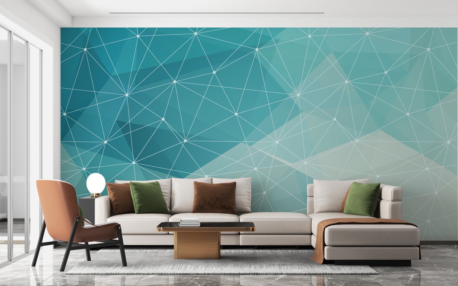 Crystal geometric wallpaper mural décor
