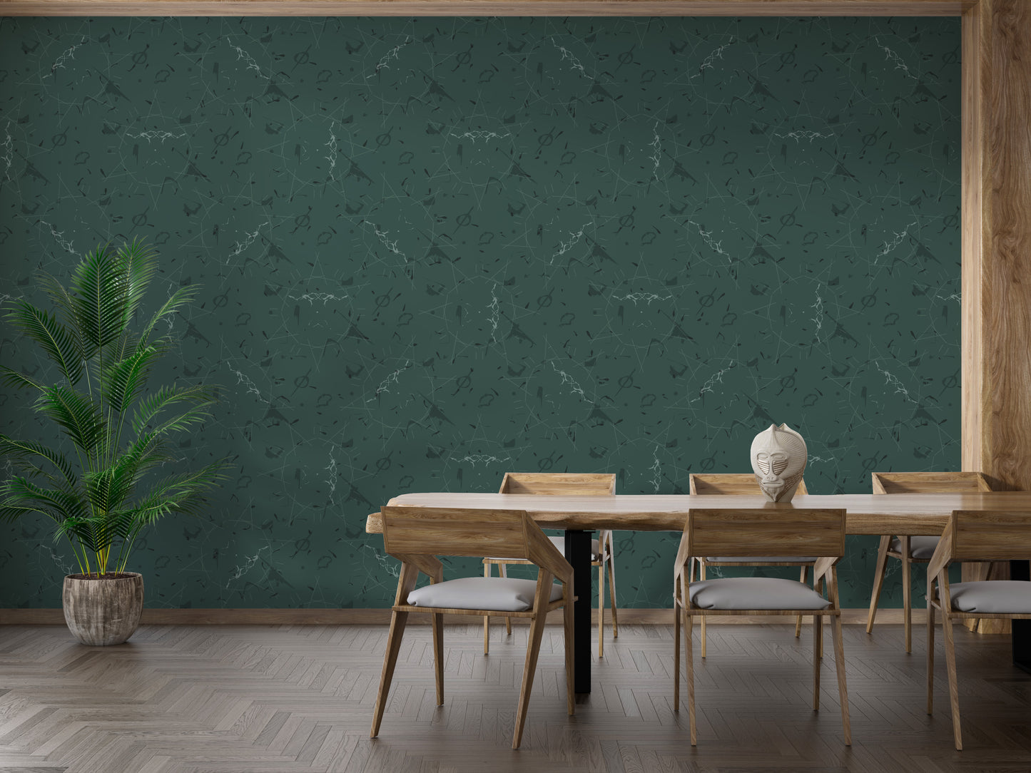 Subtle green repeat harmony wall mural
