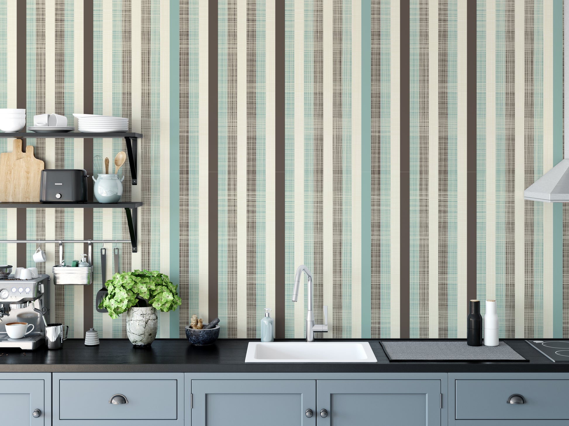 Pastel stripe vintage mural wallpaper



