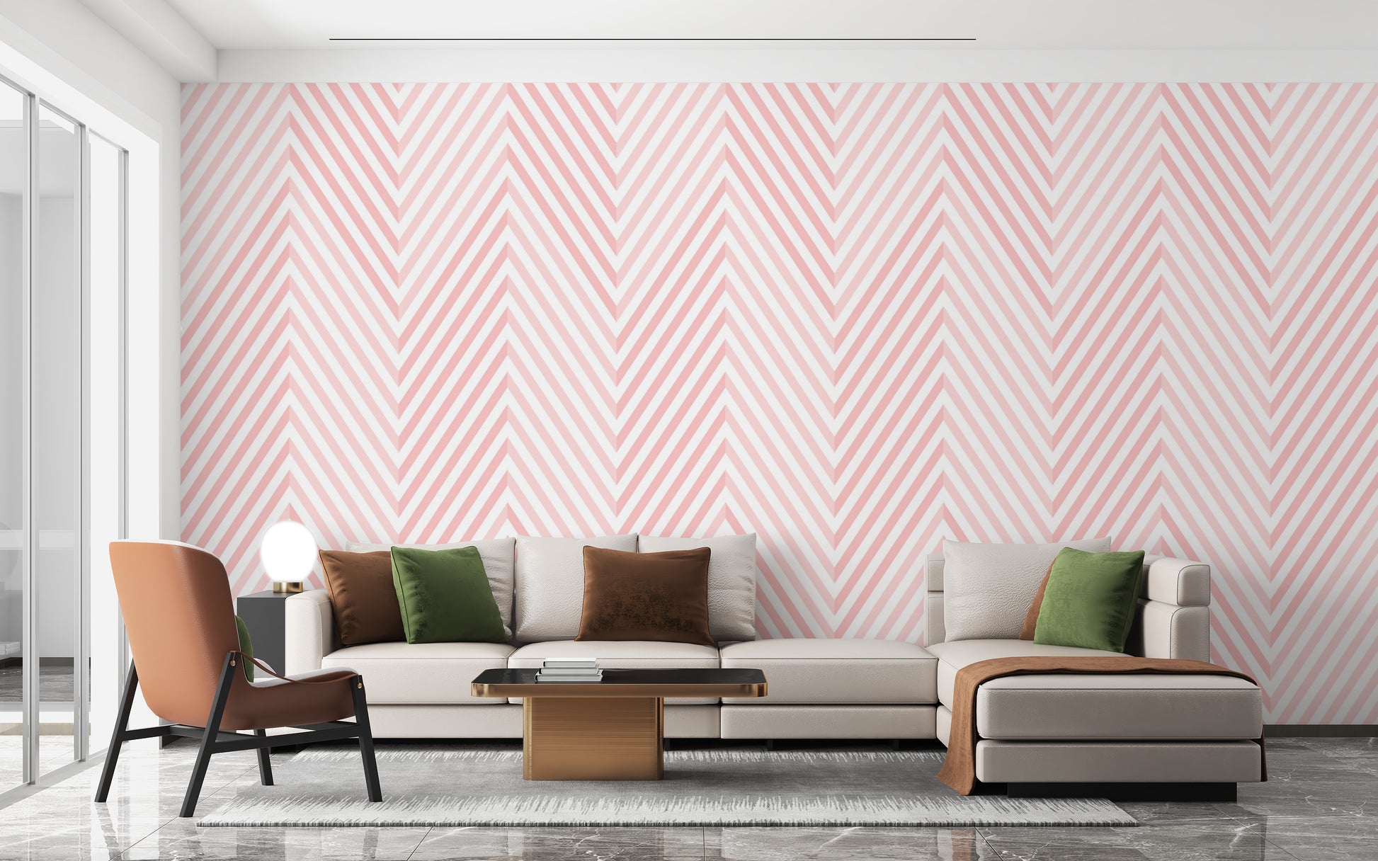 Bold geometric wallpaper mural design
