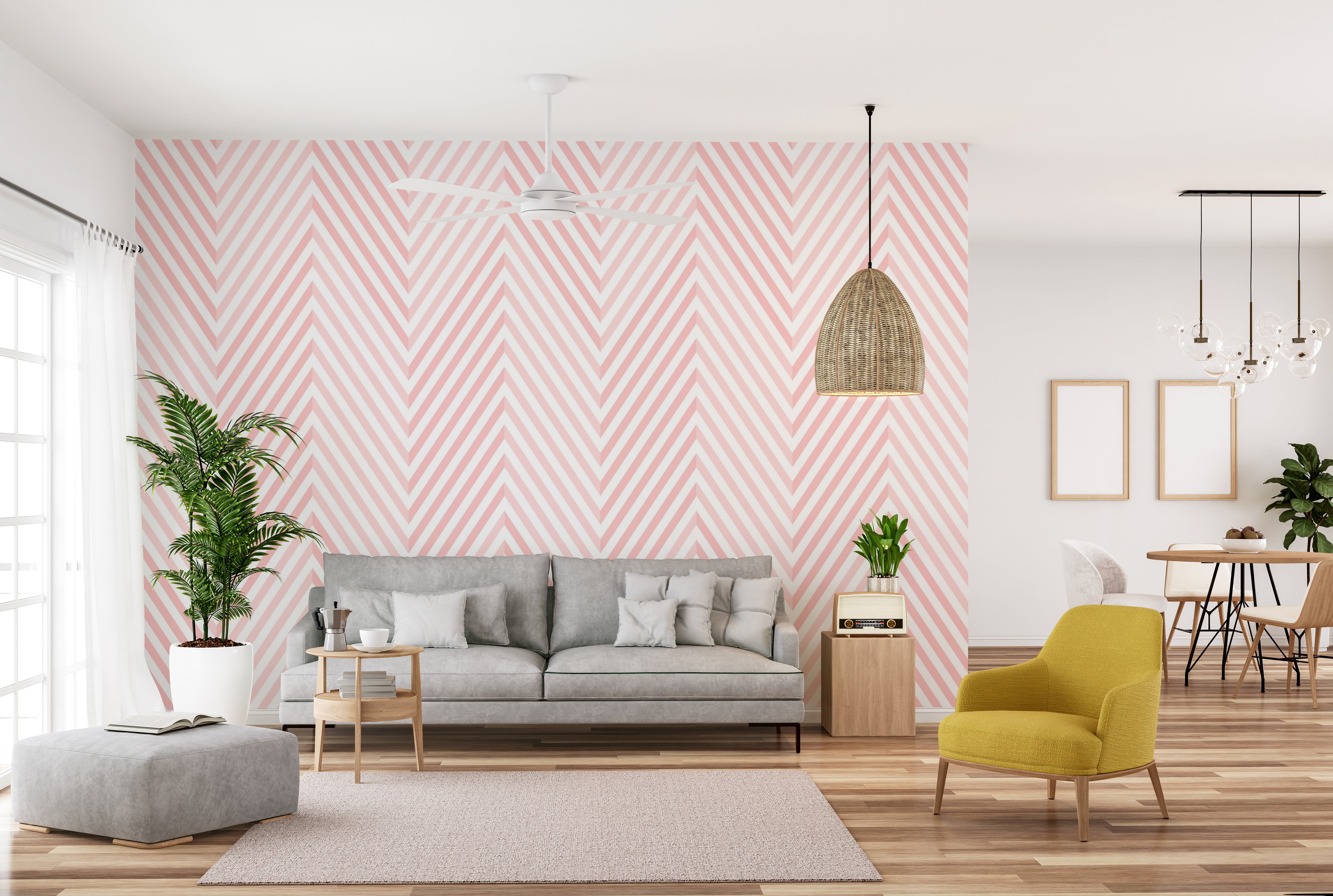 Stylish geometric mural for walls
