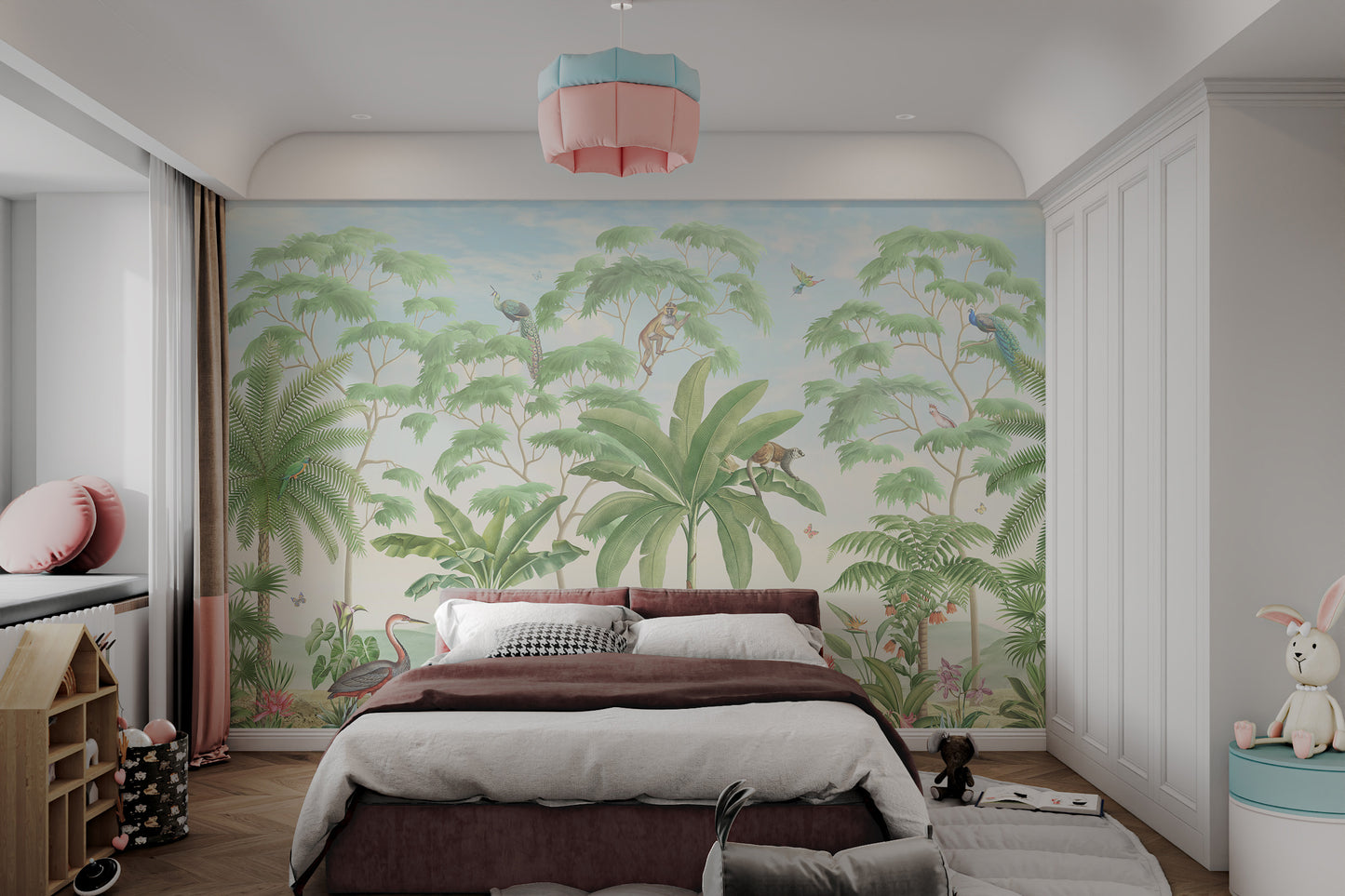 Tropical Jungle Wildlife Mural