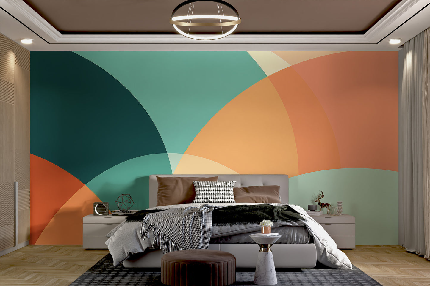 Retro-inspired bold wall covering
