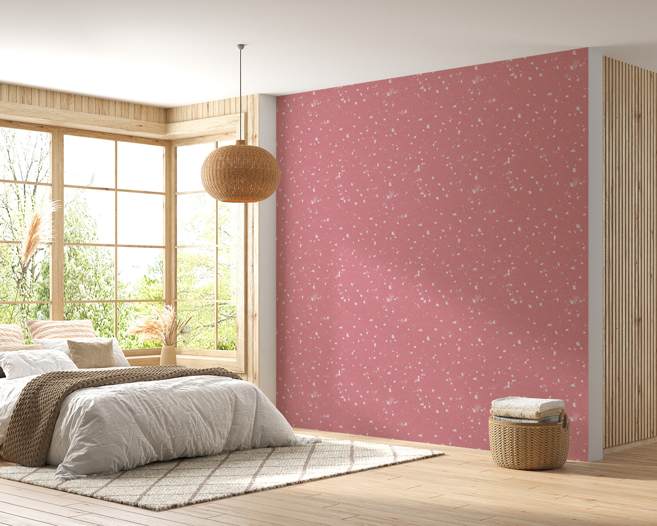 Pink Venetian Quartz Stone Terrazzo Peel and Stick Wallpaper