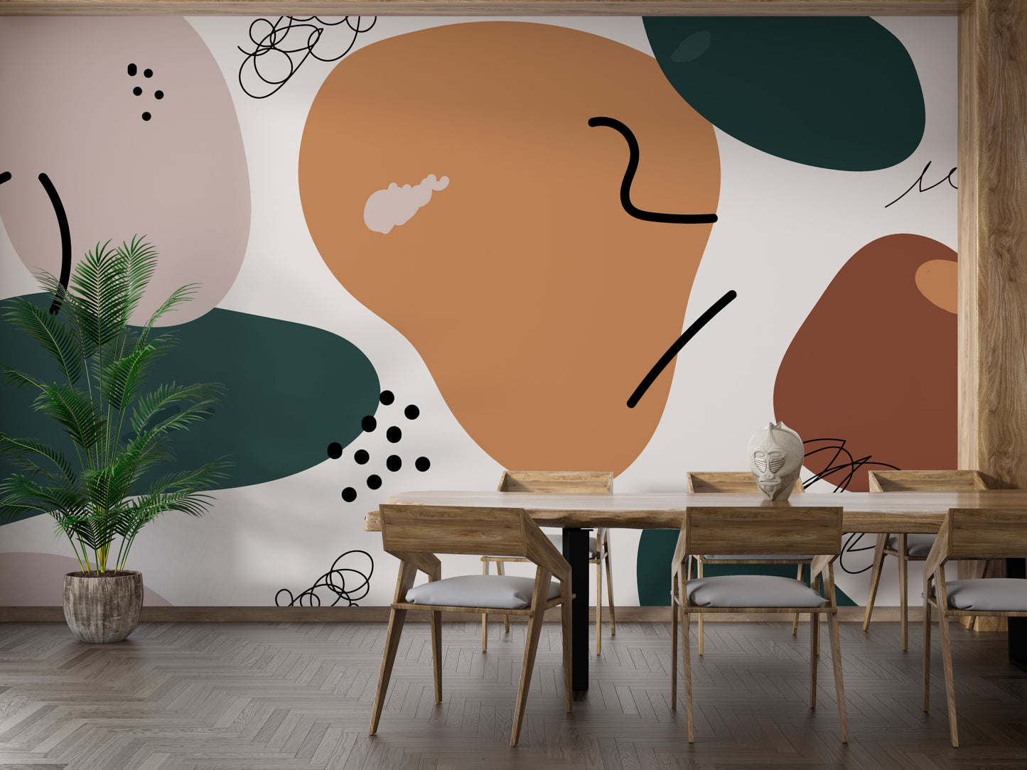 Beautiful fall-inspired wallpaper mural



