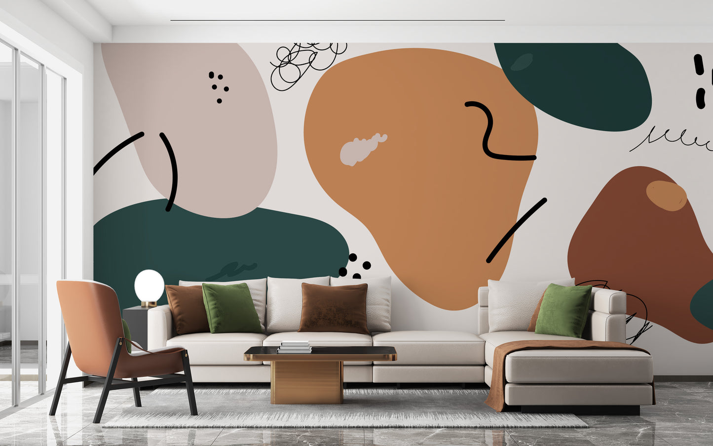 Autumnal Harmony wallpaper mural design
