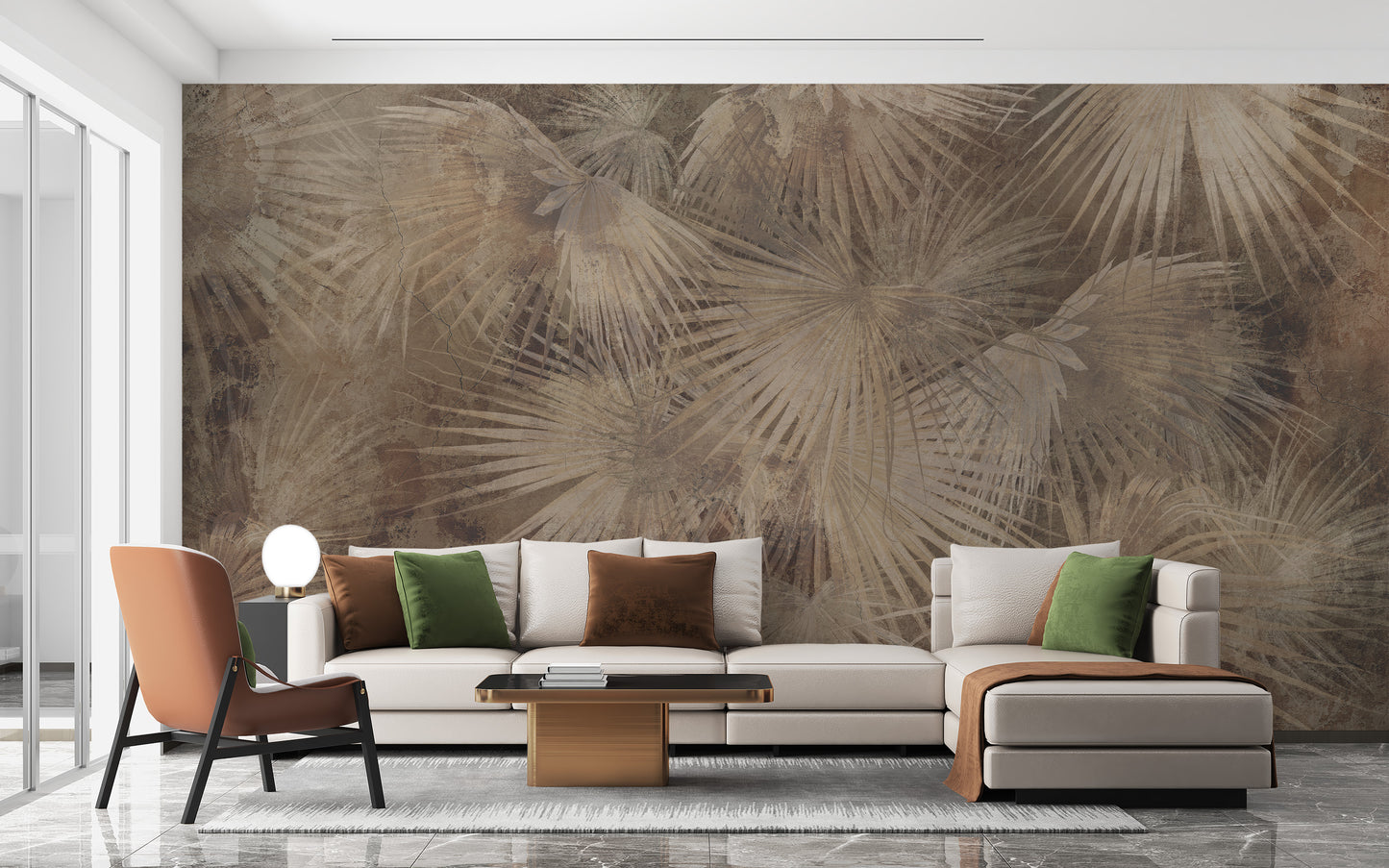 Tropical elegance mural for vibrant decor
