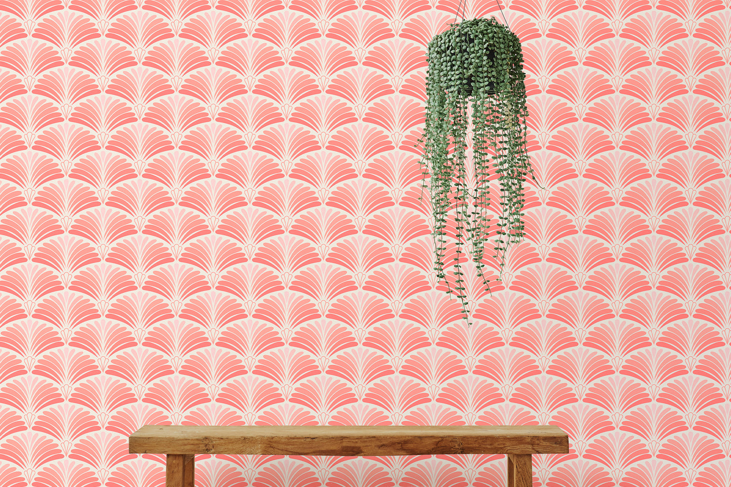 Beautiful pink wallpaper with traditional Japanese charm