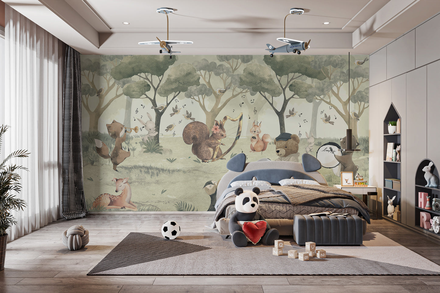 Animal Orchestra Nursery Wallpaper Mural for joyful spaces