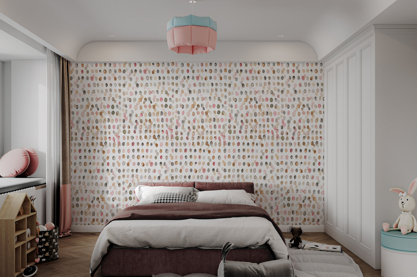 Watercolor Polka Dot Neutral Wallpaper-AW368