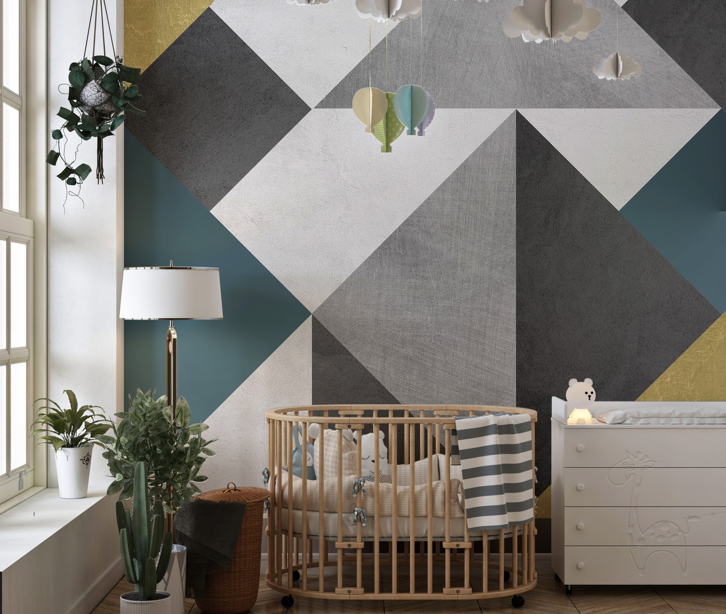 Colorful Triangle Wallpaper Mural for Trendy Spaces