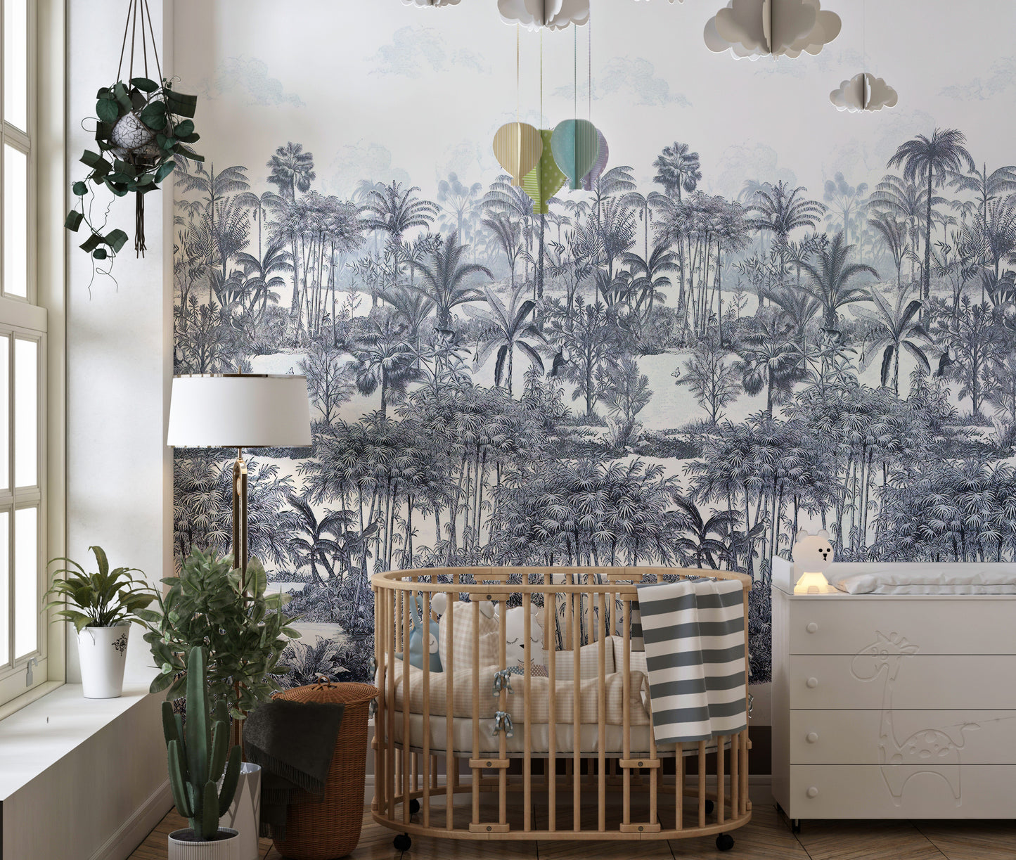 Tropical Forest Blue Wallpaper For Walls