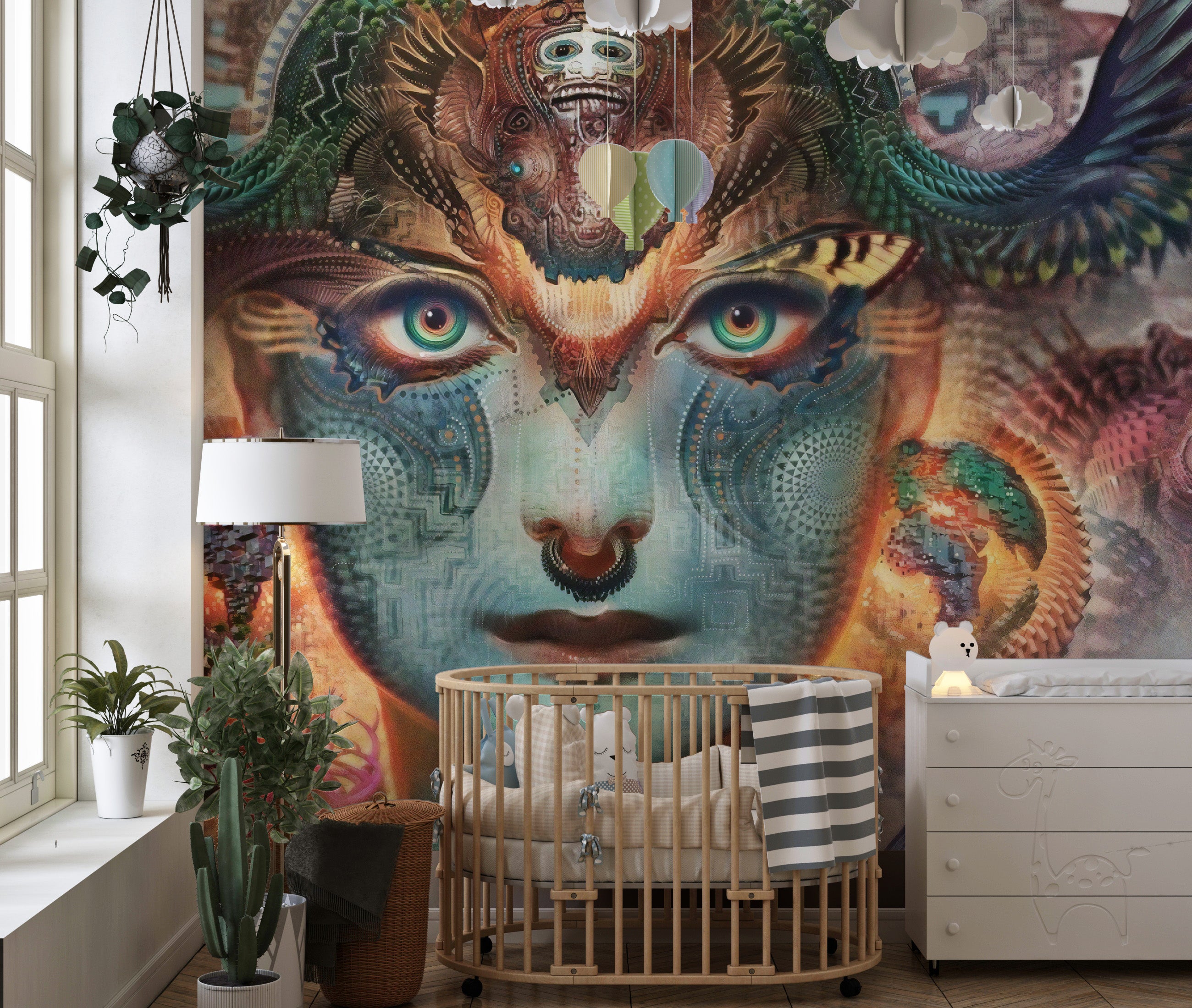 Enchanting dragon realm mural for walls
