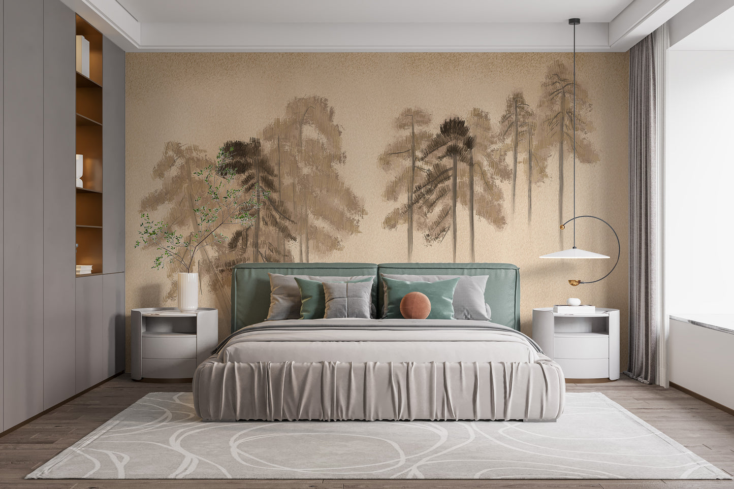 Serene pine wall art for tranquil spaces
