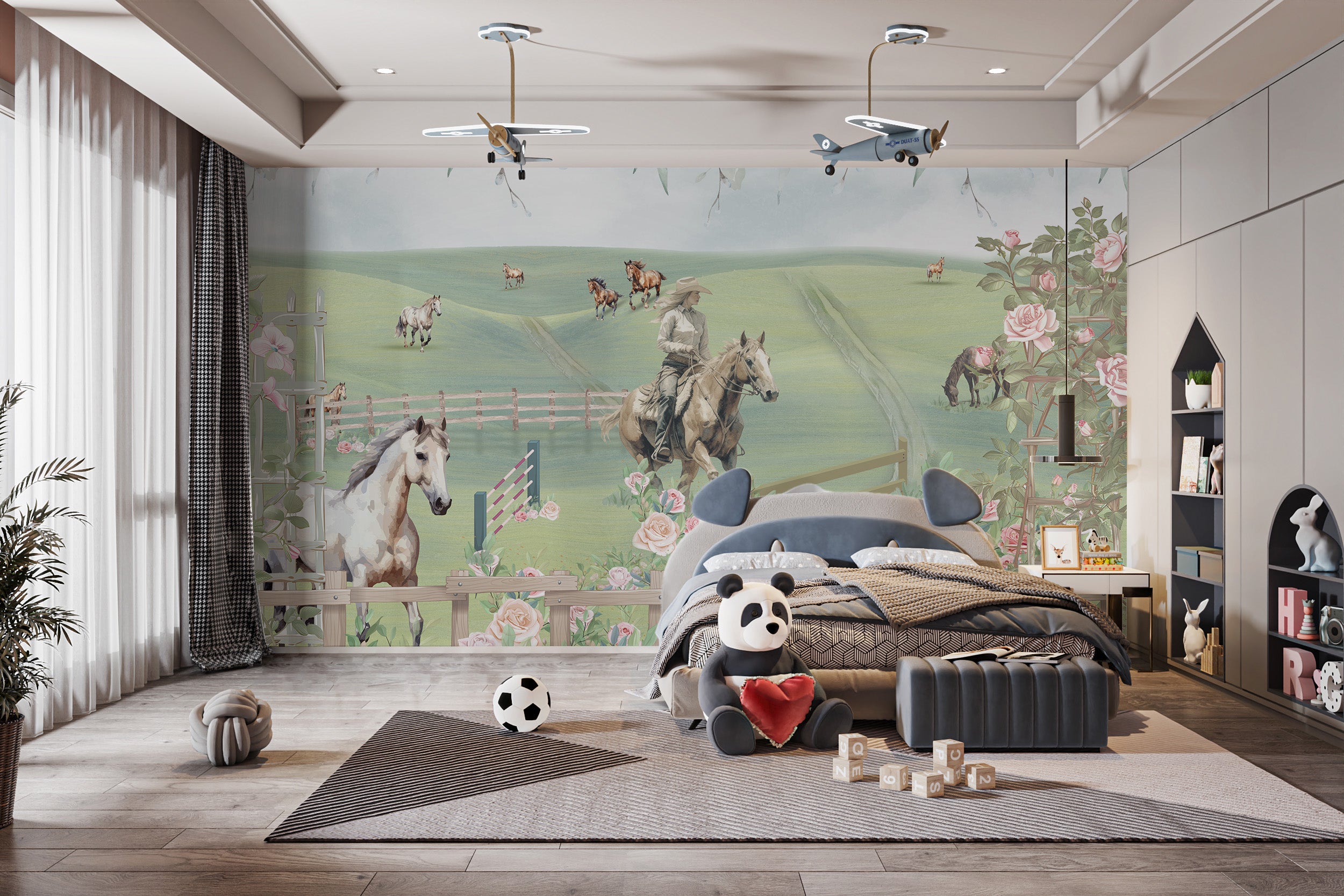 Horse Riding Adventure Wallpaper Mural with open landscapes