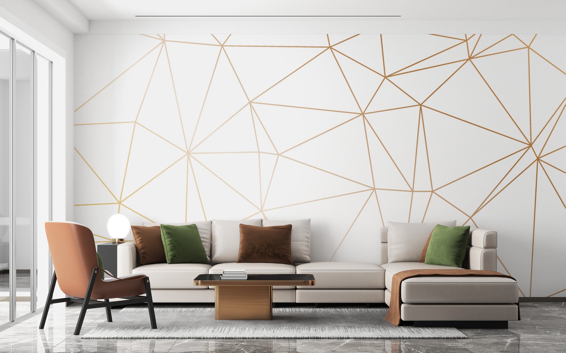 Polygonal shimmer wallpaper with luxury shine
