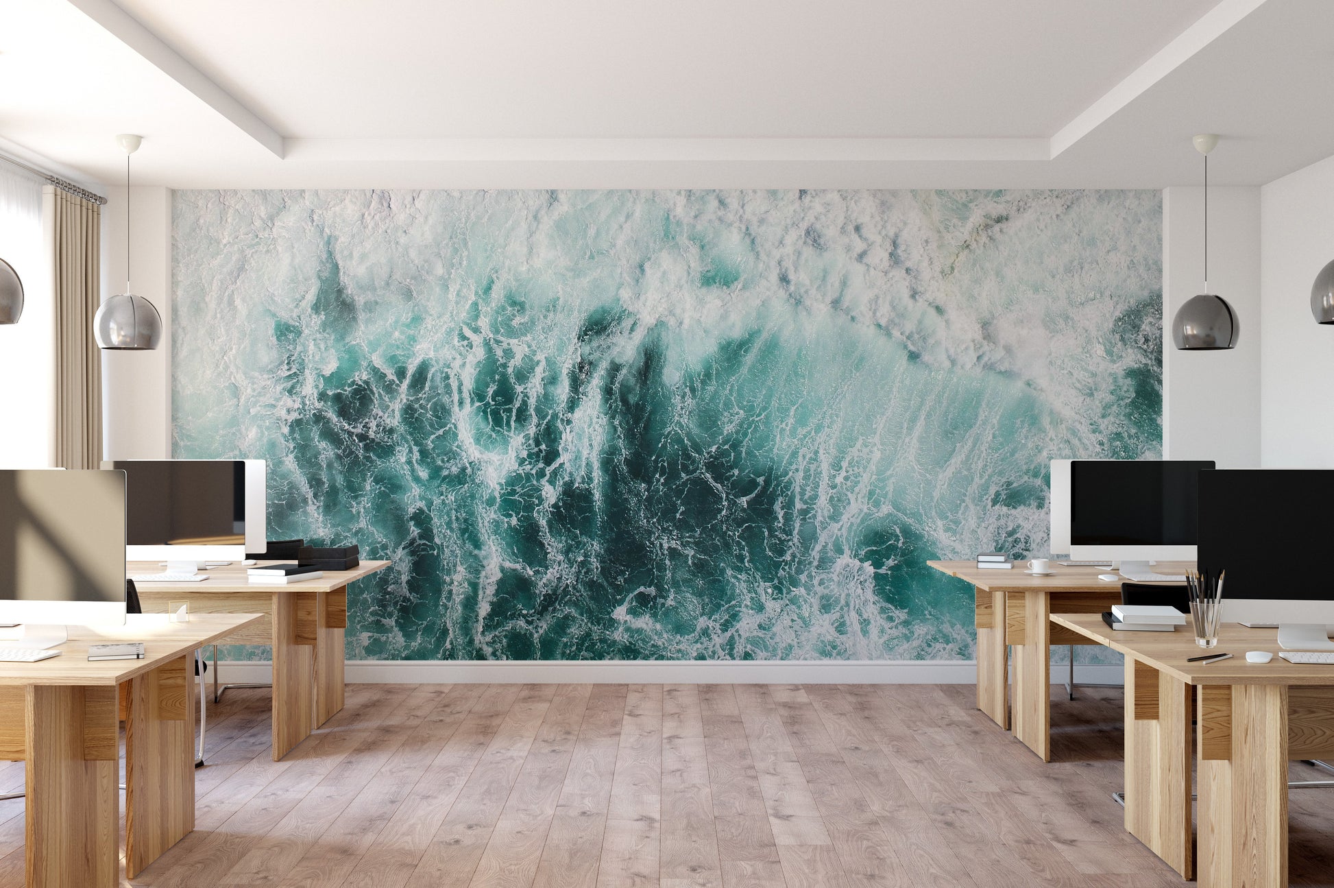 Nature-inspired ocean wave design for walls
