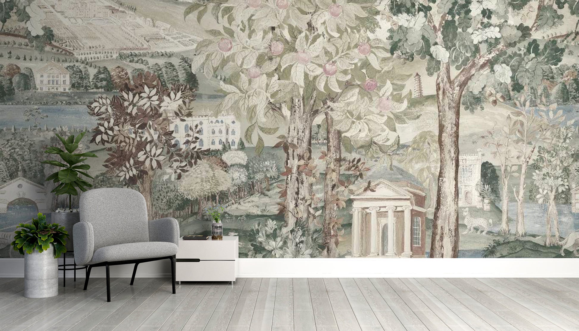 Beautiful green Zoffany art wallpaper for elegant walls
