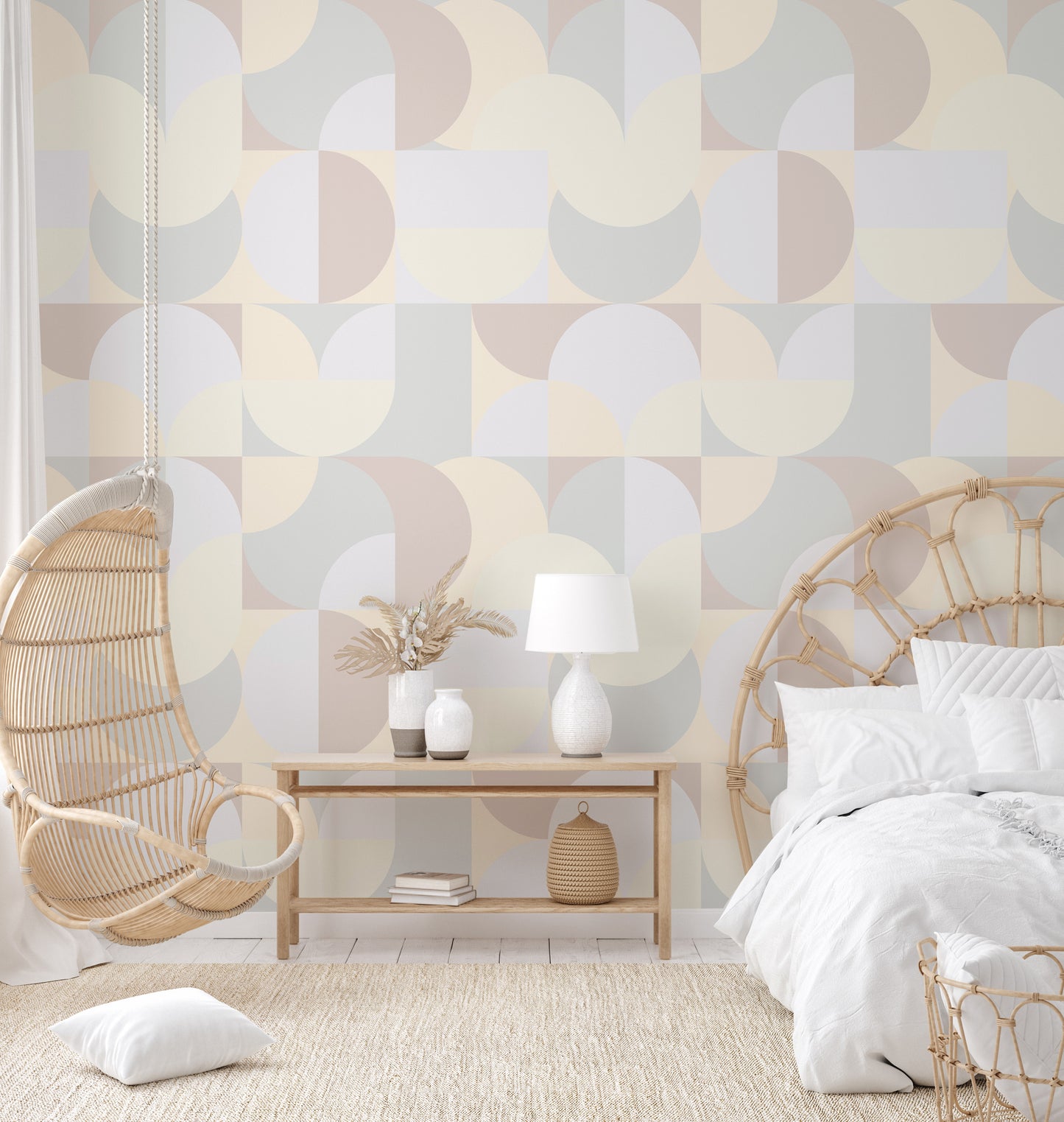 Abstract shapes wallpaper in neutral colors
